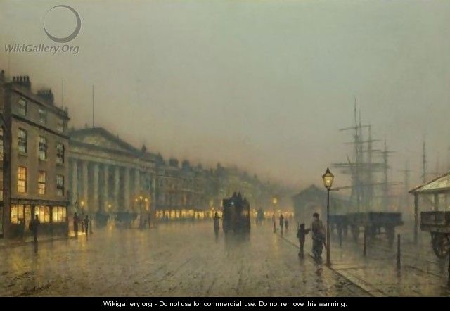 Liverpool Custom House And Wapping - John Atkinson Grimshaw