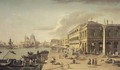 Venice, A View Of The Molo With The Column Of Saint Theodore - (after) (Giovanni Antonio Canal) Canaletto