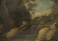 A Landscape With A Goat Herder And His Flock Near A Waterfall - (after) Paul Bril