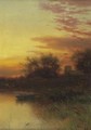 Sunset Over A Pond - Arthur Parton