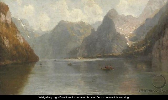 View Of A Swiss Lake - John Joseph Enneking