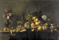 Still Life Of Peaches And Grapes In A Porcelain Dish - Michiel Simons