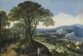 Christ And The Woman Of Samaria, An Extensive Landscape Beyond - Lucas van Valckenborch