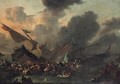 A Naval Battle Between Turks And Christians - Johannes Lingelbach