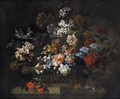 Still Life Of Flowers In A Basket - Pieter Casteels III