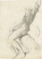 A Naked Youth Seated On A Rock - Francesco de' Rossi (see Salviati, Cecchino del)