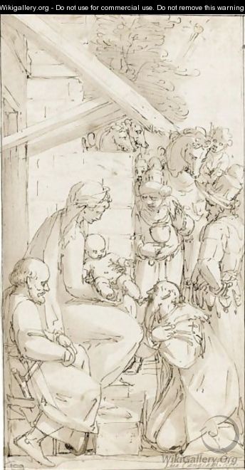 The Adoration Of The Shepherds - Luca Cambiaso