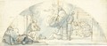 A Design For A Lunette Christ Appearing To St. Roch And His Dog In Prison - Italian School