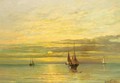 Fishing Boats On A Calm Sea - Jacob Willem Gruijter