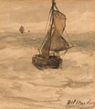 A Bomschuit At Sea - Hendrik Willem Mesdag