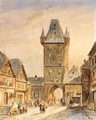 Figures Near A Towngate - Charles Henri Leickert