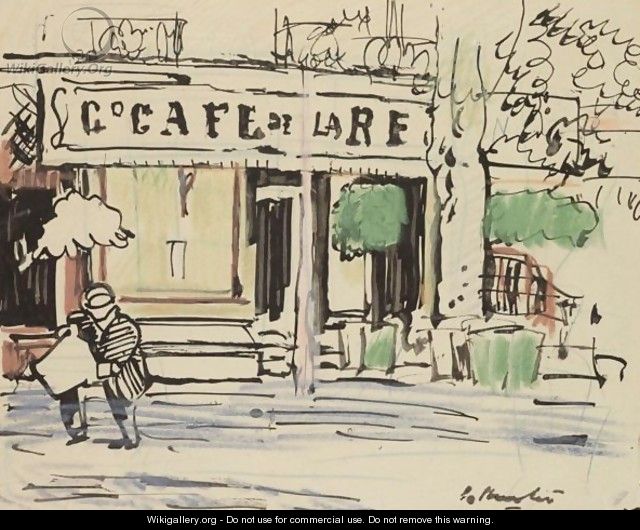 The Morning News, Cafe A Vence - George Leslie Hunter
