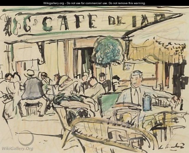Cafe A Vence - George Leslie Hunter