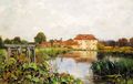A River Landscape With Houses In The Distance - Henry John Yeend King