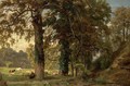 A Cowherdess With Her Cattle Resting Under A Tree - Theodore Fourmois