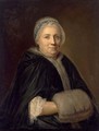 A Portrait Of An Elderly Lady, Seated Half Lenght, Wearing A Dark Blue Coat With Fur Cufss And Collar - French School