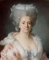 A Portrait Of A Lady Wearing A Pink Silk Dress With A Fur Collar - French School