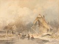A Winter Landscape With Figures On The Ice - Andries Van Den Bergh