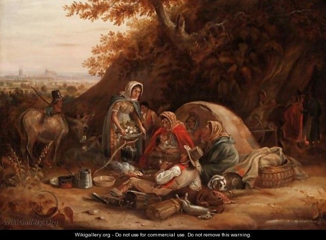 Gypsy Encampment Near Tamworth, Staffordshire - William Webb
