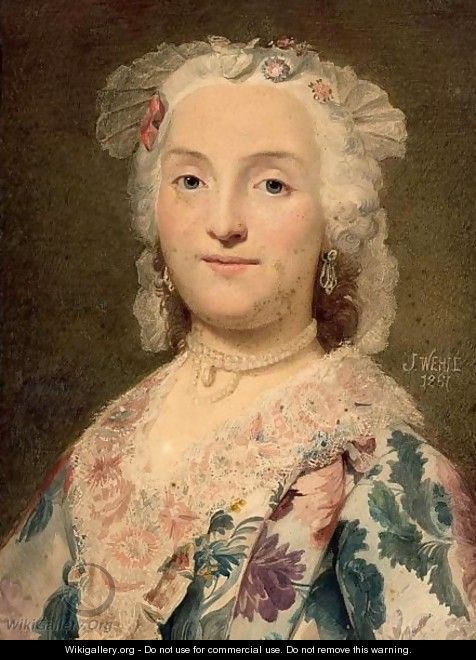 A Selfportrait Of The Artist Rosalba Carrierra (Italian 1675-1757) - Johannes Raphael Wehle
