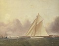 A View Of New York Sound, The 'Volunteer' In The Foreground - James E. Buttersworth