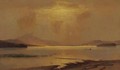 A Break In The Clouds Over A River Landscape - John Carleton Wiggins