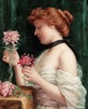 Young Woman Arranging Flowers - Louis Perrey B