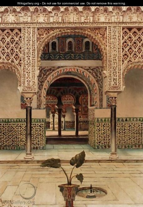 A Moorish Palace Courtyard - Tomas Aceves - WikiGallery.org, the ...