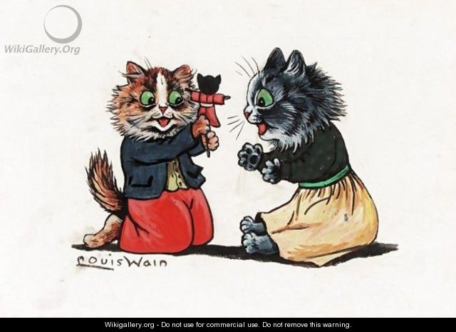 Playing With Dolly - Louis Wain