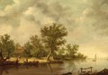 A River Landscape With Fishermen In A Boat - (after) Jan Van Goyen