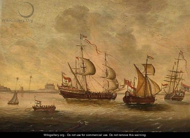 Dutch Ships Near The Coast - P. Van Der Swalm