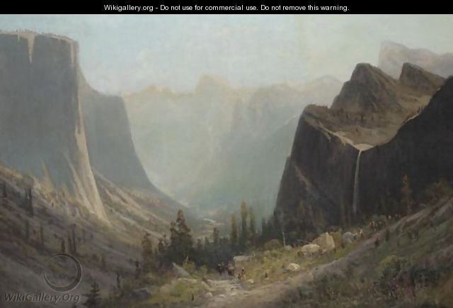 Arrival In The Valley Of The Yosemite, Half Dome In The Distance - Frederick Ferdinand Schafer