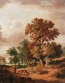 A Wooded Landscape With A Drover In The Foreground - John Berney Ladbrooke