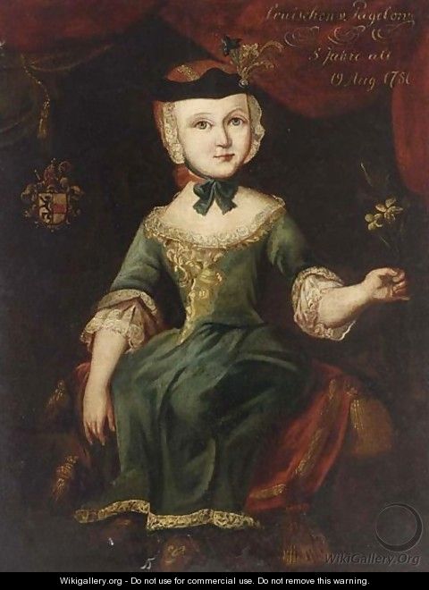 A Portrait Of Louischen Von Pagelon, Aged 5 - Christina Dorothea Turpin