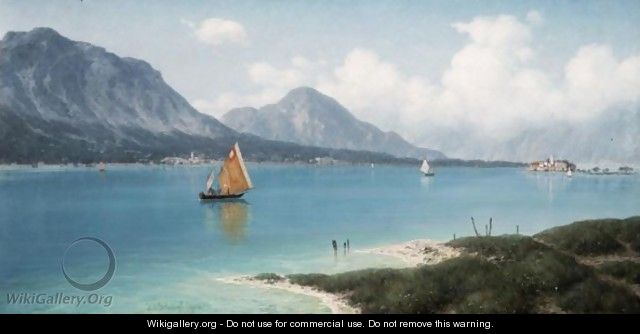 Italian Lake Scene - Josef Von Schlogl