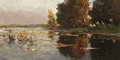 A River Landscape In Autumn - Jan Hillebrand Wijsmuller