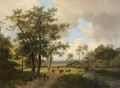 A Summer Landscape With Peasants On A Sandy Track - Marianus Adrianus Koekkoek