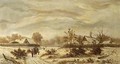 A Winterlandscape With Woodgatherers On A Path - G.J. Schneider