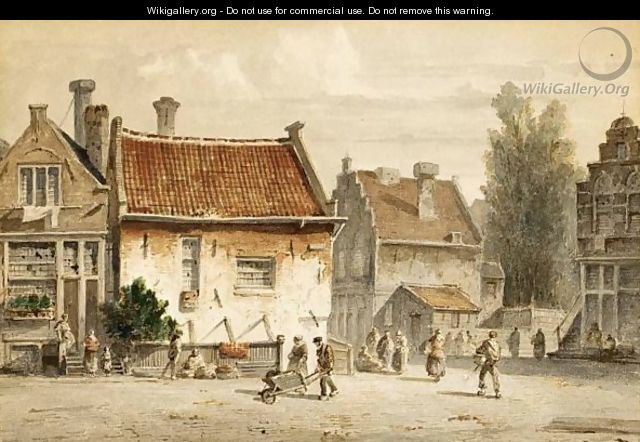 Figures In A Dutch Town 2 - Adrianus Eversen