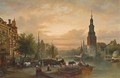 A View Of The Oude Schans With The Montelbaanstoren, Amsterdam - Elias Pieter van Bommel