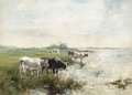 Watering Cows In A Polder Landscape 2 - Willem Maris