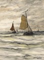 Fishing Boats At Sea - Hendrik Willem Mesdag