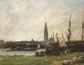A View Of Antwerp - Antoine Vollon