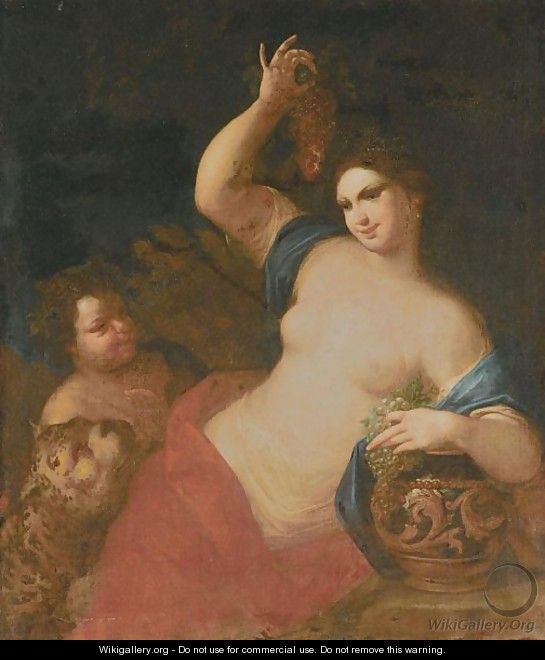 A Bacchante Holding A Bunch Of Grapes - Genoese School