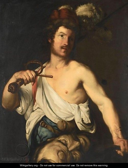 David With The Head Of Goliath - (after) Bernardo Strozzi