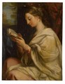Portrait Of A Lady, Half Length, Reading A Book - (after) Carlo Maratta Or Maratti