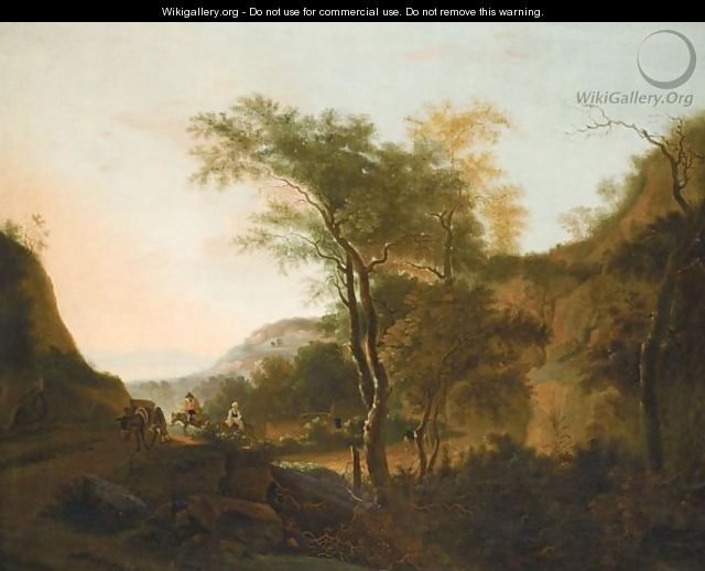 An Italianate Landscape With Drovers And Their Donkeys - (after) Jan Both