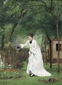 Madame Gilbert Watering Flowers - Victor-Gabriel Gilbert