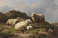 Sheep And Chickens In A Landscape - Eugène Verboeckhoven