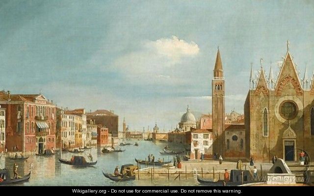 Venice, A View Of The Grand Canal From Santa Maria Della Carita To The Bacino Di S. Marco - (after) (Giovanni Antonio Canal) Canaletto